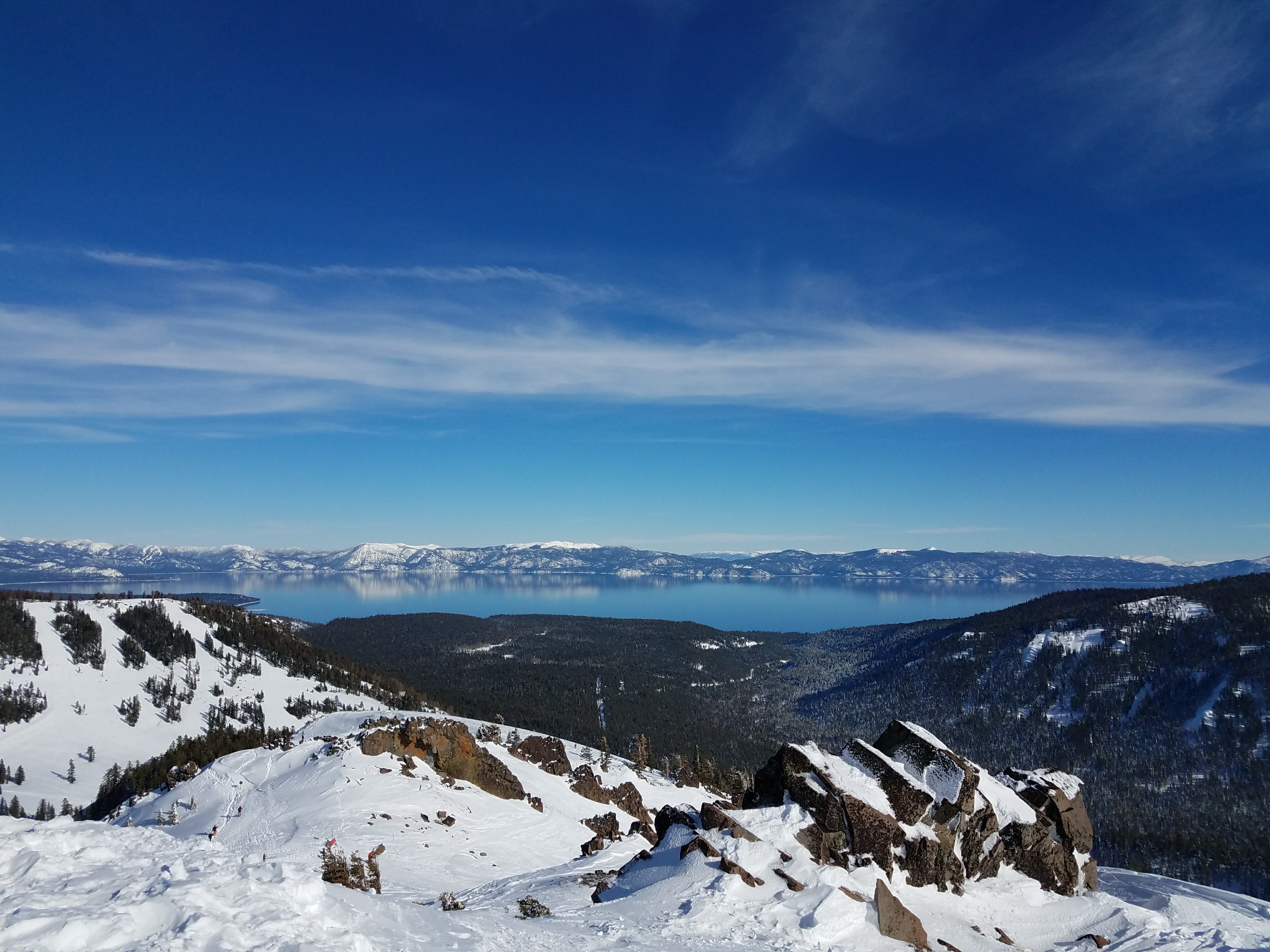 Less snowy conditions above lake tahoe
