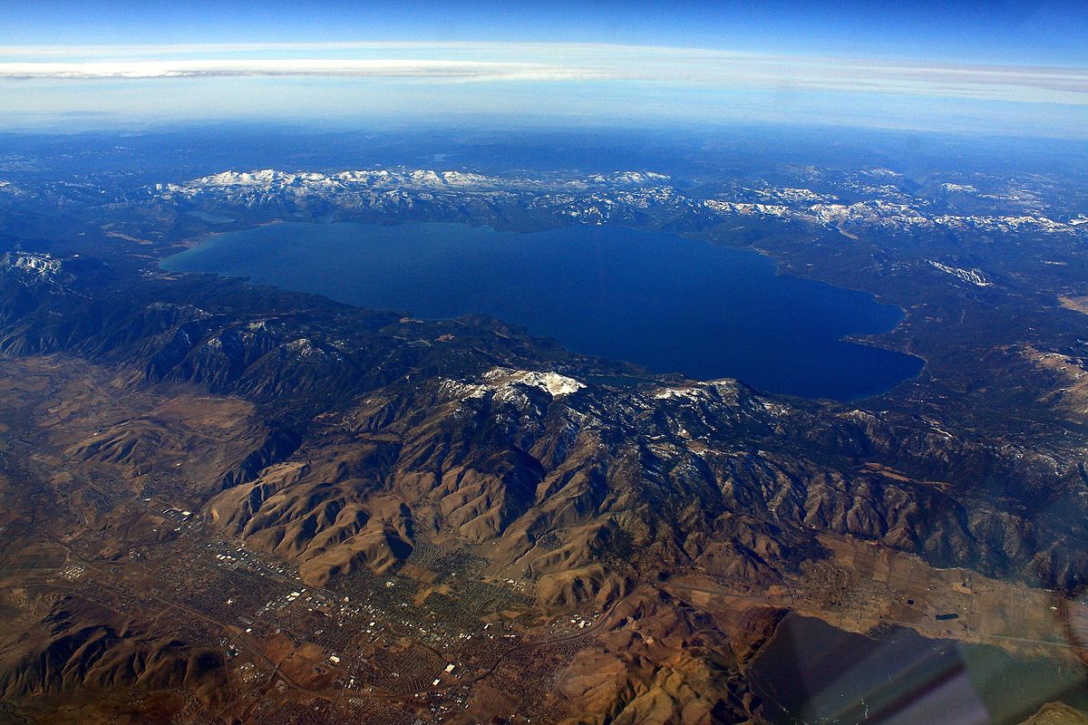Lake Tahoe from plane view