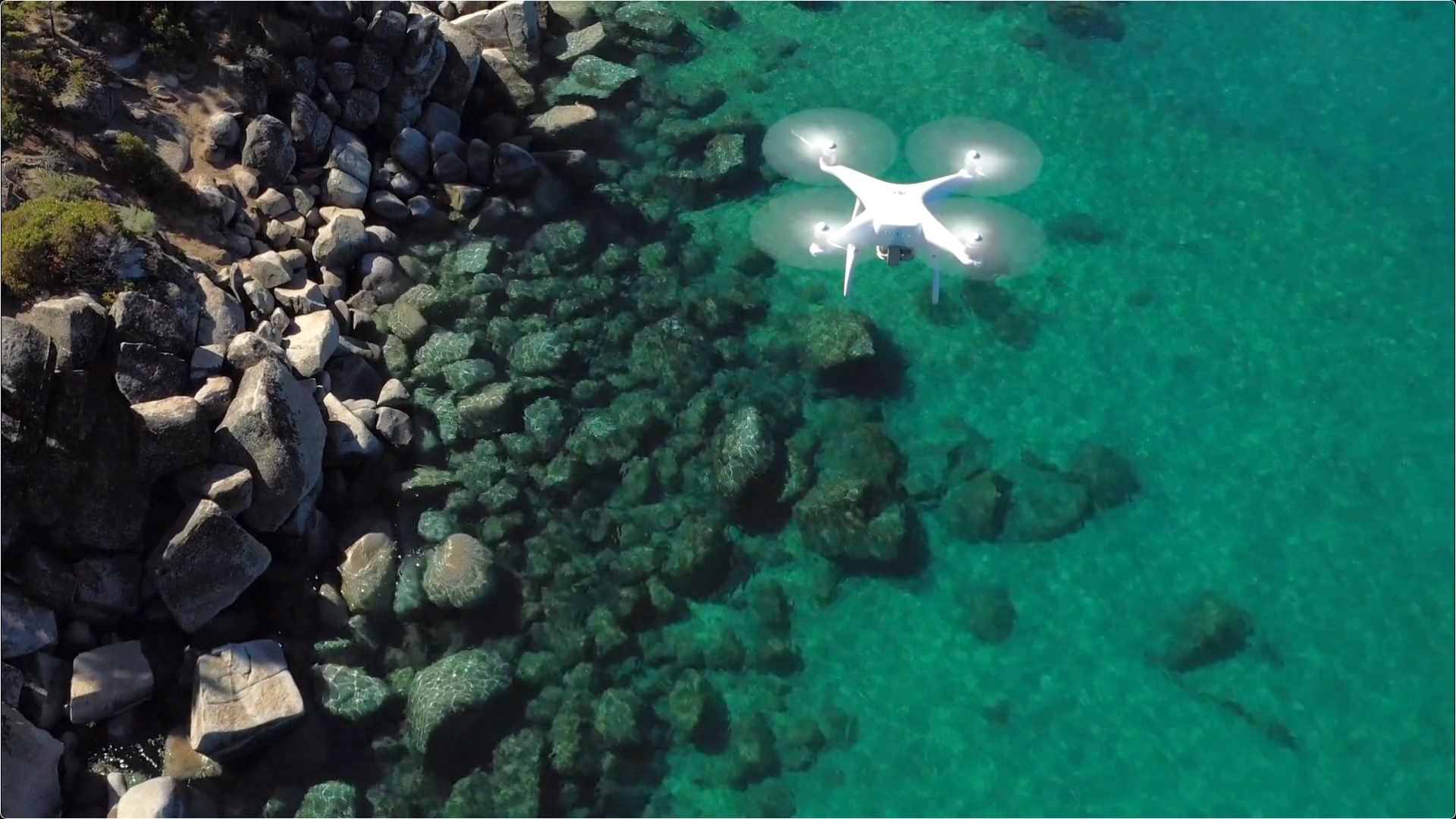 Drone monitoring of nearshore periphyton monitoring site.