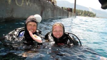 TERC research divers do Asian Clam survey at lake Tahoe