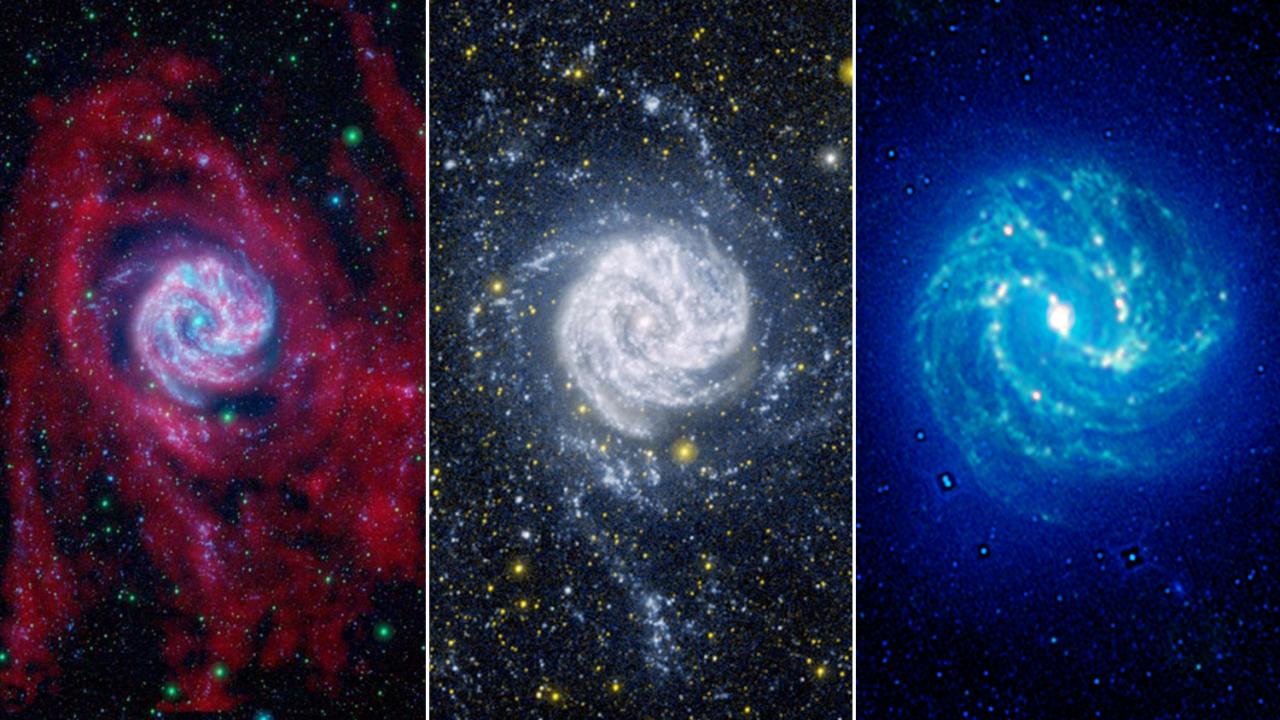 red, white, and blue of space photography