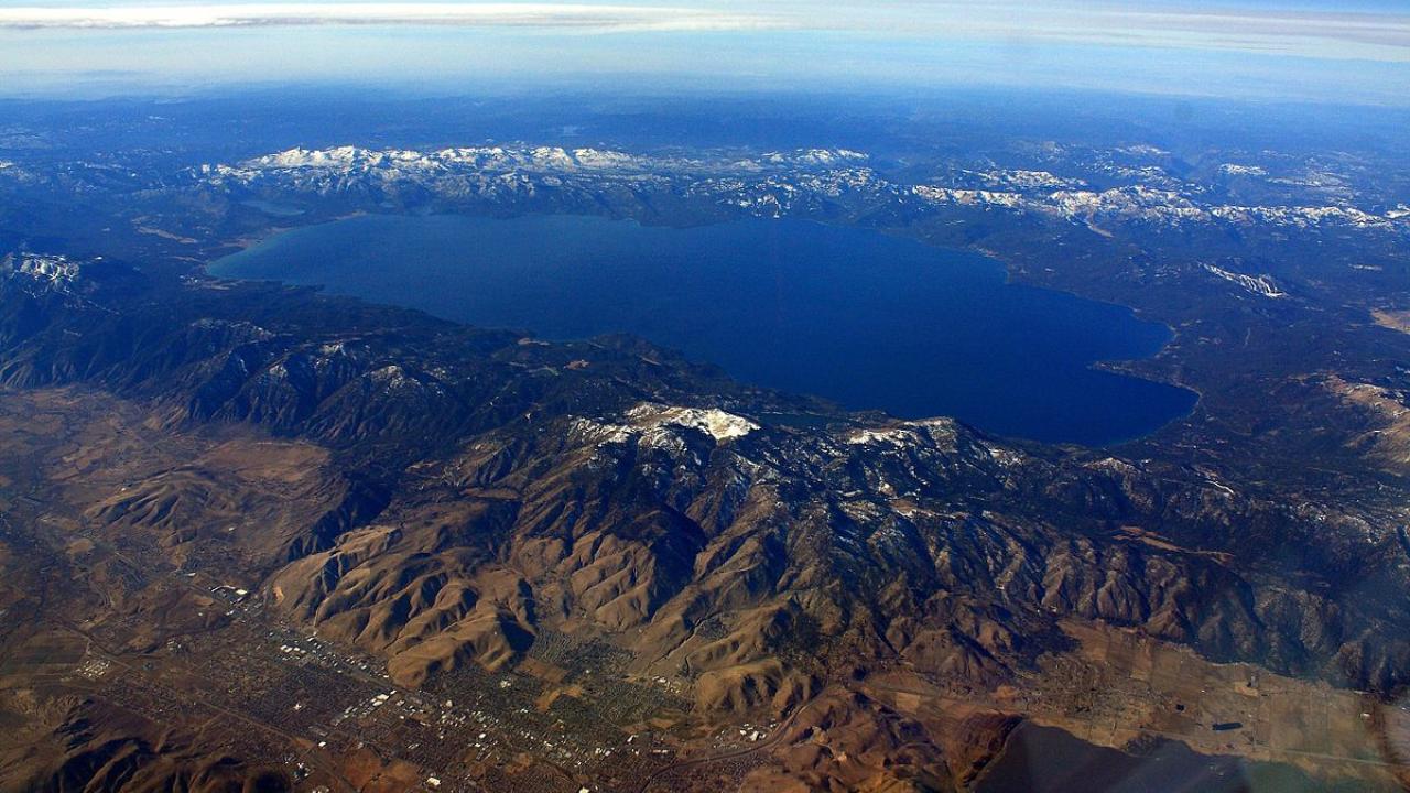 Lake Tahoe from plane view