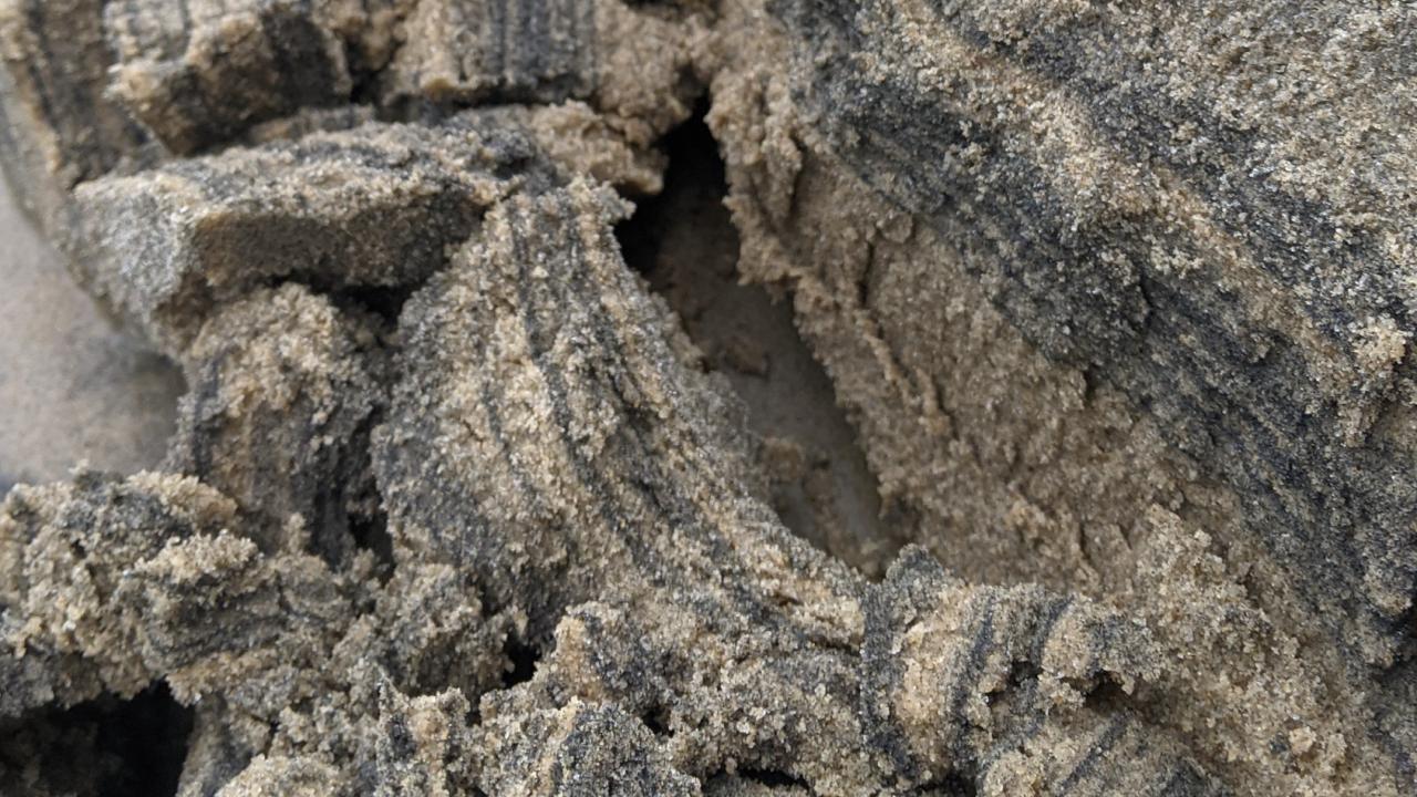 Sediment layers at beach