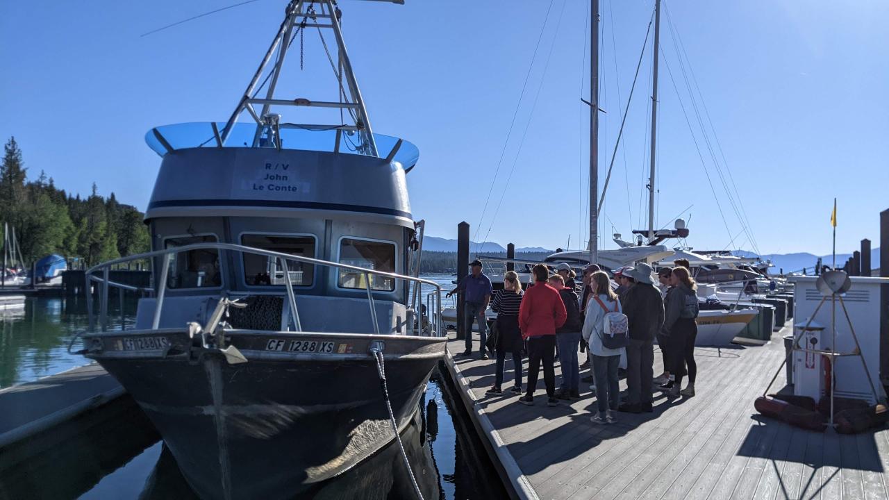 Guests boarding the TERC research vessel