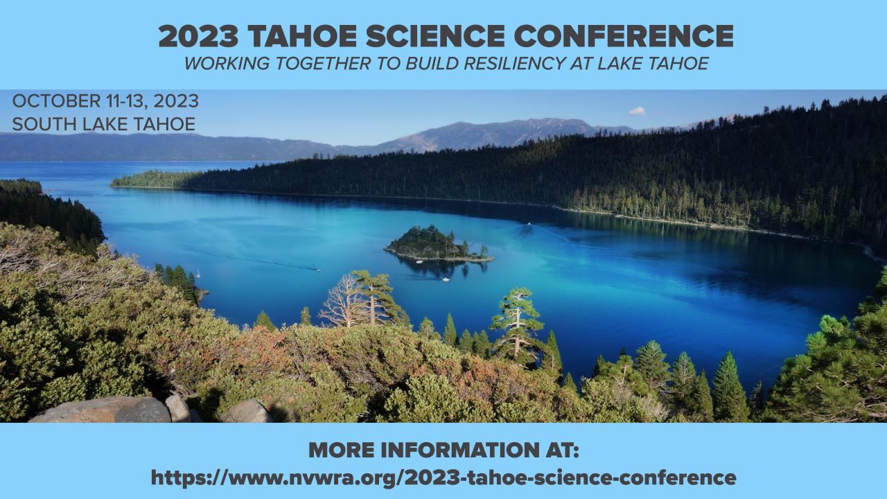 Web Logo for 2023 Tahoe Science Conference