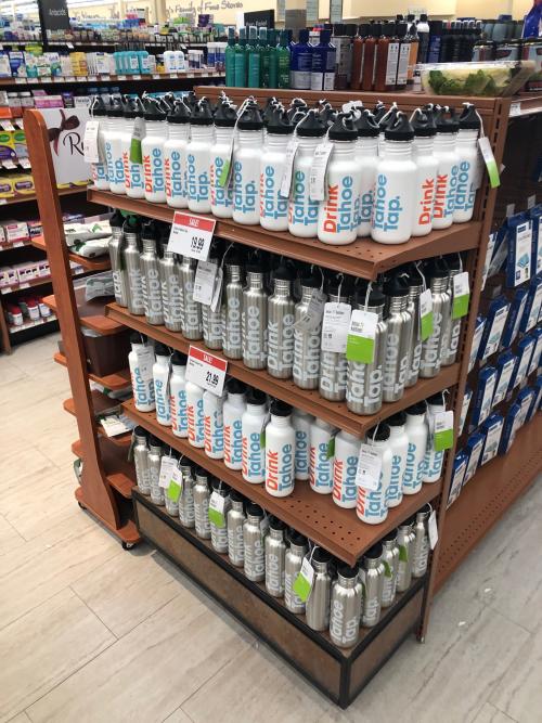 Waterbottle display at raley's