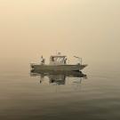 RV Bob Richards on a smoky Lake Tahoe