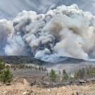 plumes of smoke from Loyalton wildfire, 2021