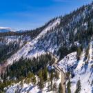 Snow slope over tahoe