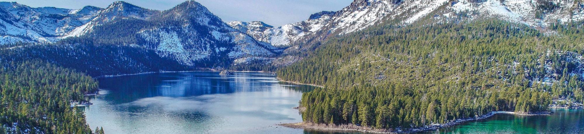 Birds eye view of emerald bay